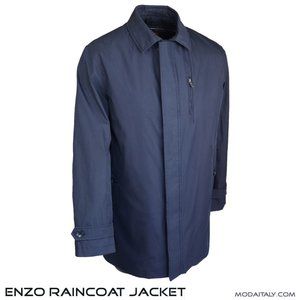Enzo Navy Rain-Coat & Vest Jacket Size XL at Below